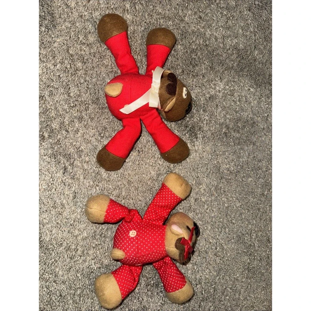 Vtg 1986 Hallmark Randy Ramona Set Reindeer Mini Plush Figure Toy Christmas